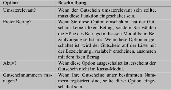 \begin{table}\begin{tabularx}{\textwidth}{>{\hsize=.5\hsize}X \vert >{\hsize=1.0...
...diese Option eingeschaltet sein. \\
\par
\hline
\par
\end{tabularx}
\end{table}