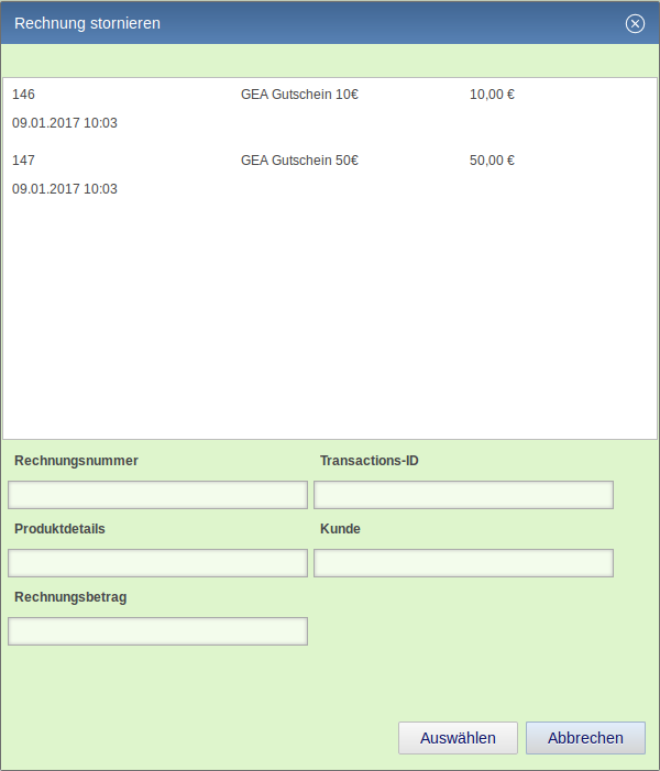 Image rechnungstornierenbild