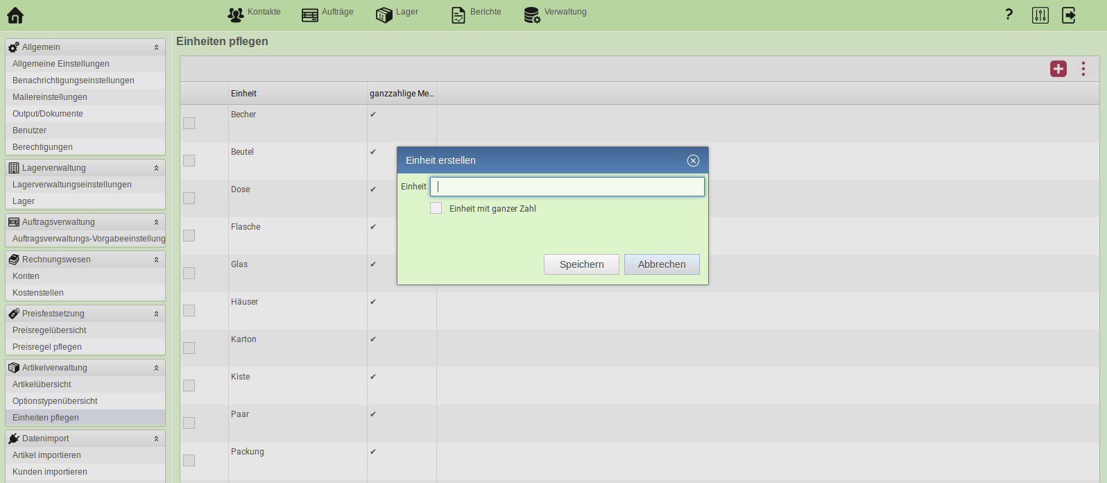 Image einheitenpflegen